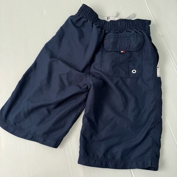 Tommy Hilfiger boys swim trunks long style red white  blue trunks size M 12/14 - Picture 3 of 6